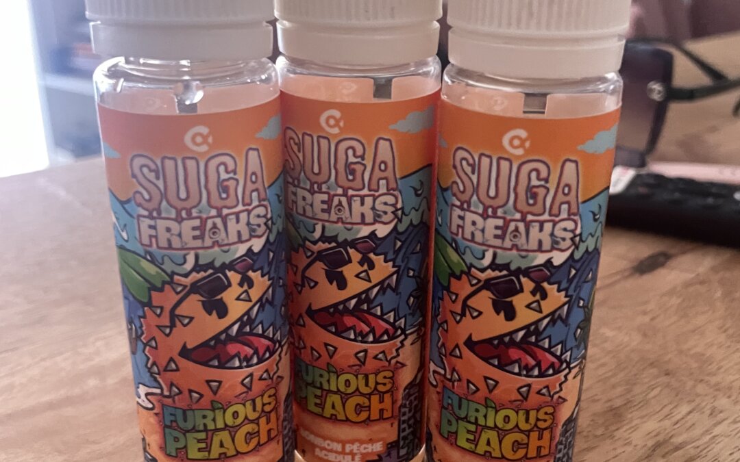 Liquide e-cigarette Suga Freaks Furious Peach – 50ml – Neuf – Sans Nicotine
