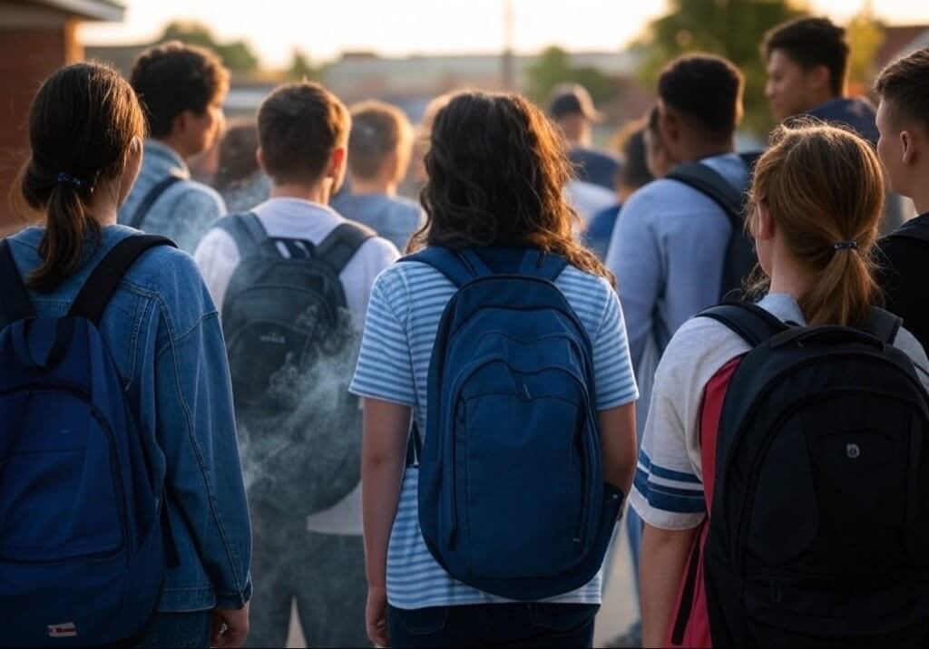 groupe de jeune vapoteur