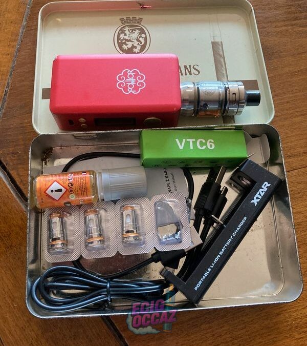 DotBox 75w rouge (DotMod) + 2 accus + 3 résistances