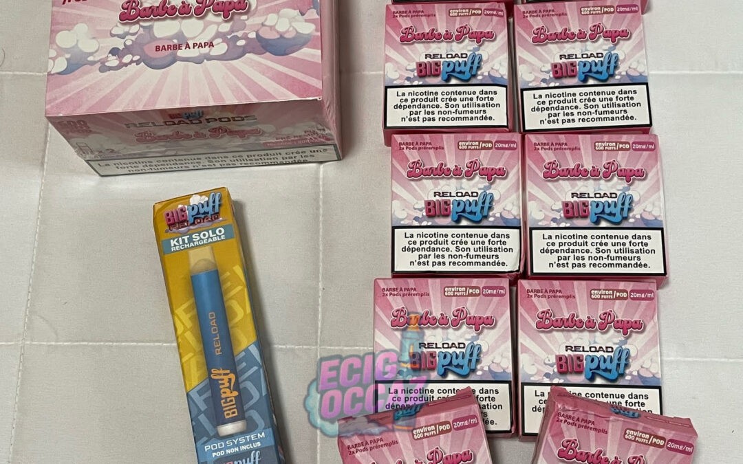 40 Pods Barbe à Papa – Big Puff Reload pour vape pen rechargeable