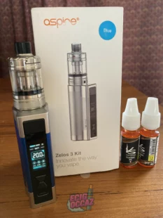 Annonce vape d’occasion : ASPIRE Zelos 3 Kit + 2 flacons – comme neuf, dans sa boite