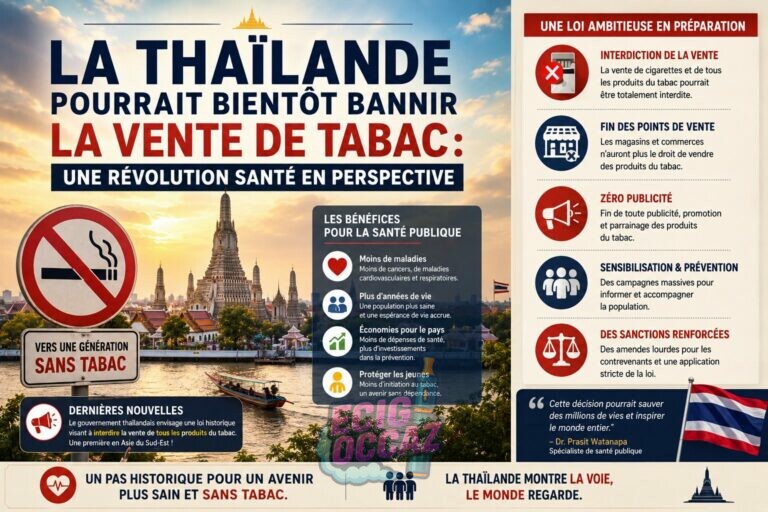 La Thaïlande pourrait bientôt bannir la vente de tabac : une révolution santé en perspective