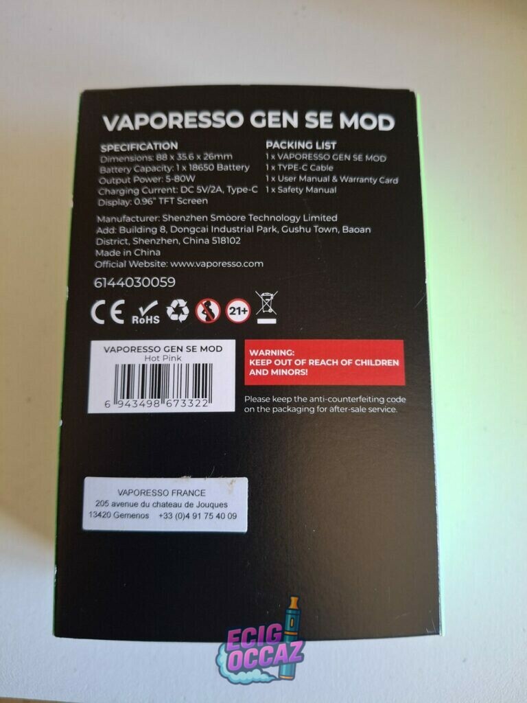 Vends mod Gen SE