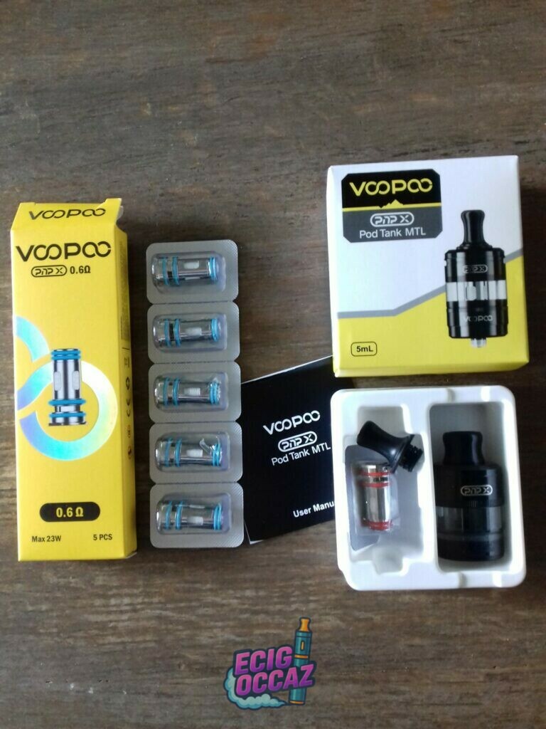 Clearomiseur VOOPOO PNP X Pod Tank MTL + 5 résistances 0.6 Ohms