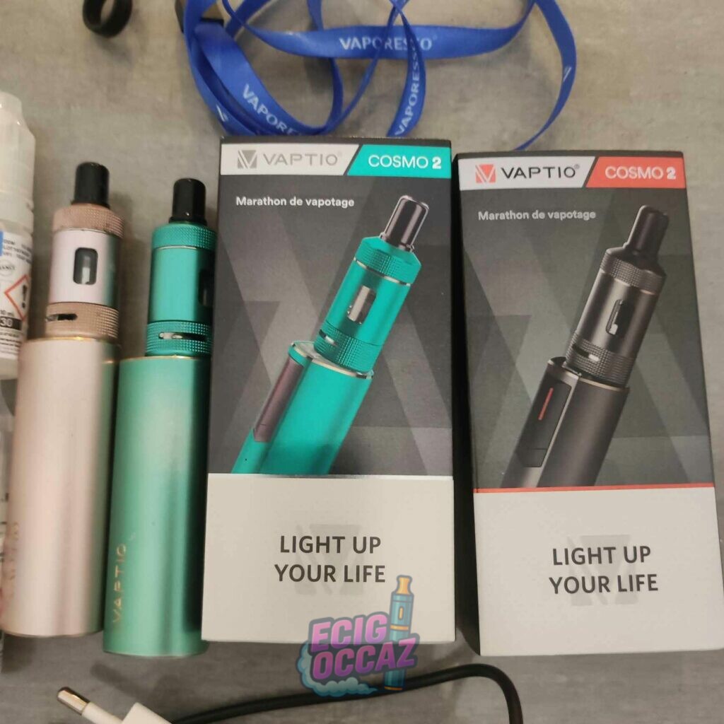 2 KITS VAPTIO COSMO 2  +  RESISTANCES + 19 TABAC AMERICAIN