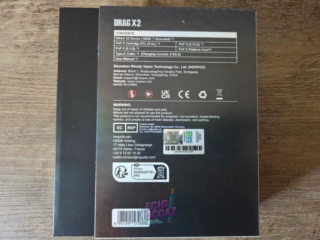 VOOPOO Drag X2 80W Édition spéciale CIGUSTO – Très bon état