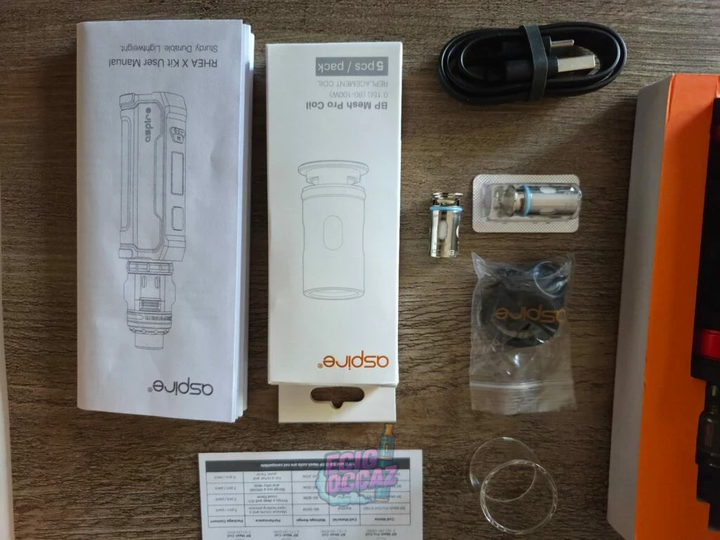 Aspire RHEA X Kit 100W Rouge/Noir + Huracan Noir – Très bon état