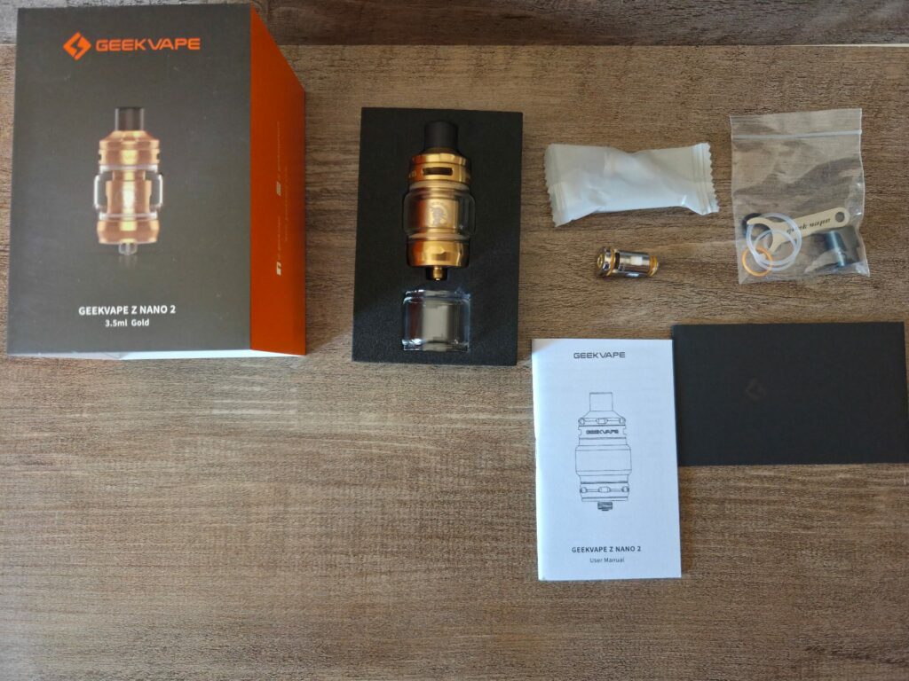 Clearomiseur Geekvape Z Nano 2 Gold 3,5 ml, en bon état général.