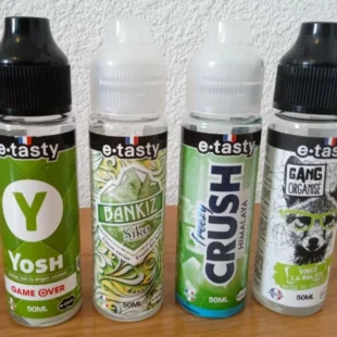 Lot de 4 e-liquides E-tasty – 50 ml – Neufs, jamais ouvert