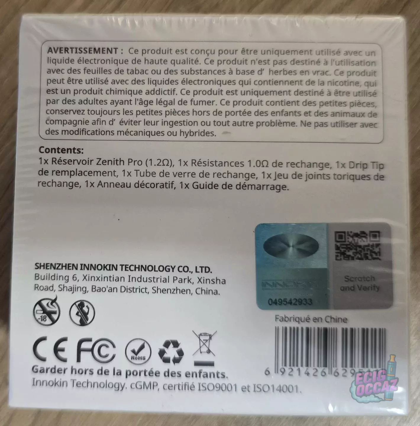 CLEAROMISEUR ZENITH PRO INNOKIN NEUF (Sous blister)
