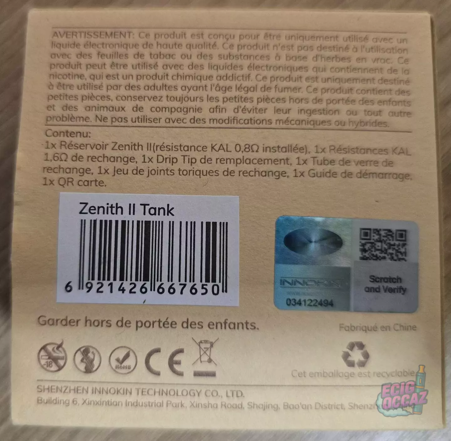 CLEAROMISEUR ZENITH II INNOKIN