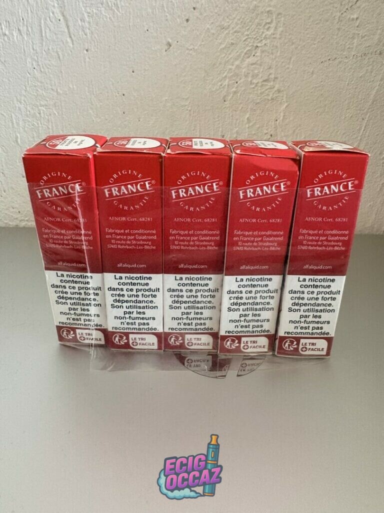 Lot 5 boîtes Fruits rouges Alfa 10ml – 6% de nicotine – Neuf sous blister