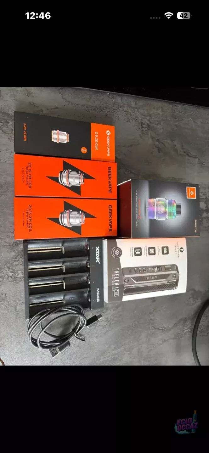 Lost Vape Thelema Solo + Zeus GeekVape + résistances + chargeur