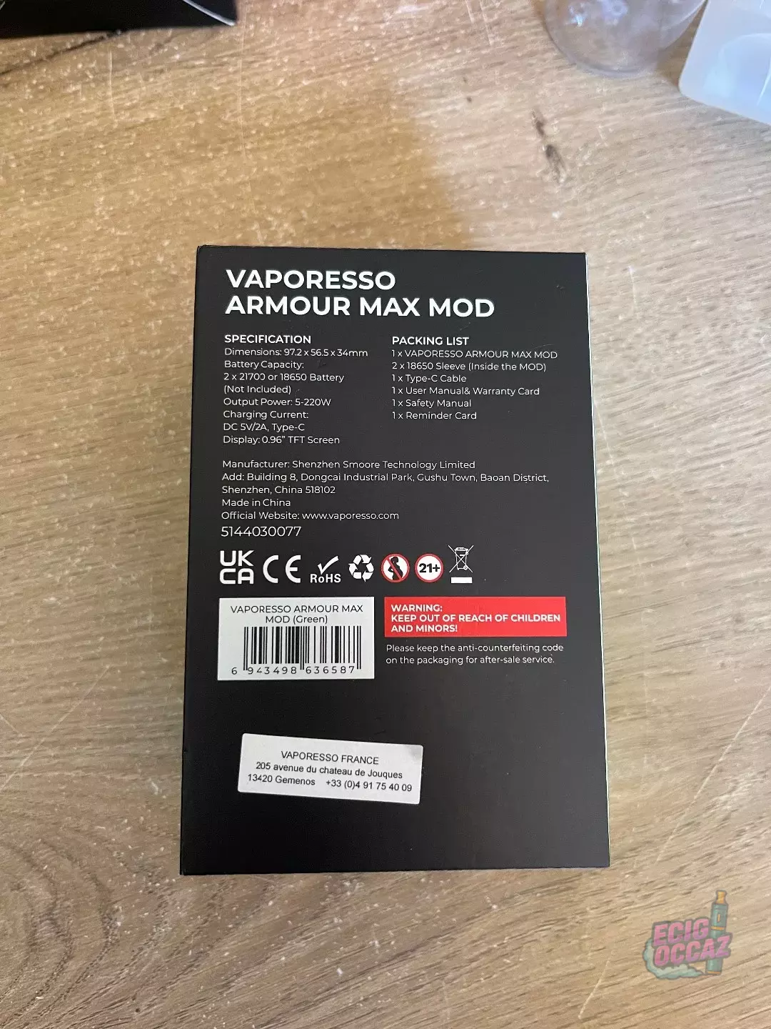 Vaporesso Armour Max Mod + 2 accus 21700