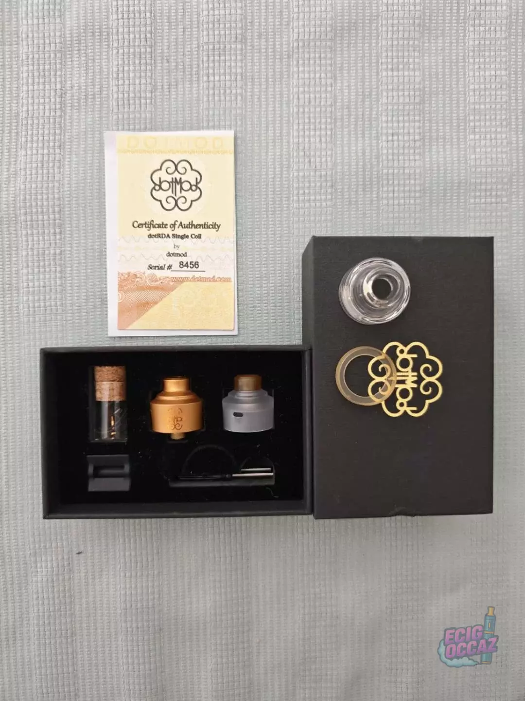 dotMod dotRDA Single Coil Gold 22mm – Complet + Certificat #8456 – RDA Collector