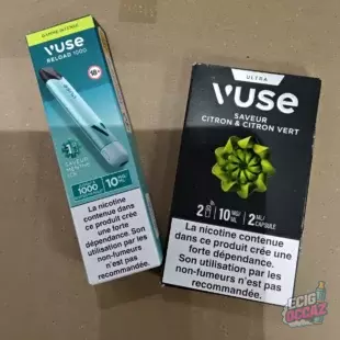 1 kit Reload 1000 – saveur Menthe Ice 10 mg/ml  + 1 pack de 2 pods Vuse Ultra – 10 mg/ml, saveur au choix