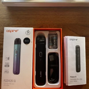Kit Cigarette Électronique / Pod Aspire Flexus Q (Noir) - Complet avec boîte
