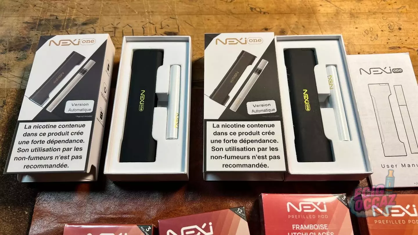 2 NEXI One Aspire + 20 cartouches assorties – Excellent état