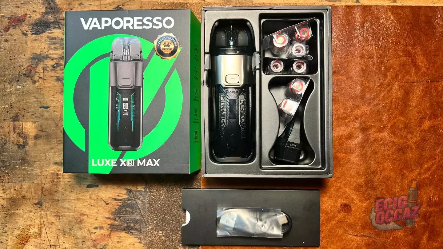 Vaporesso LUXE XR MAX Quasi neuf + 7 résistances GTX + 2 pods – neuf