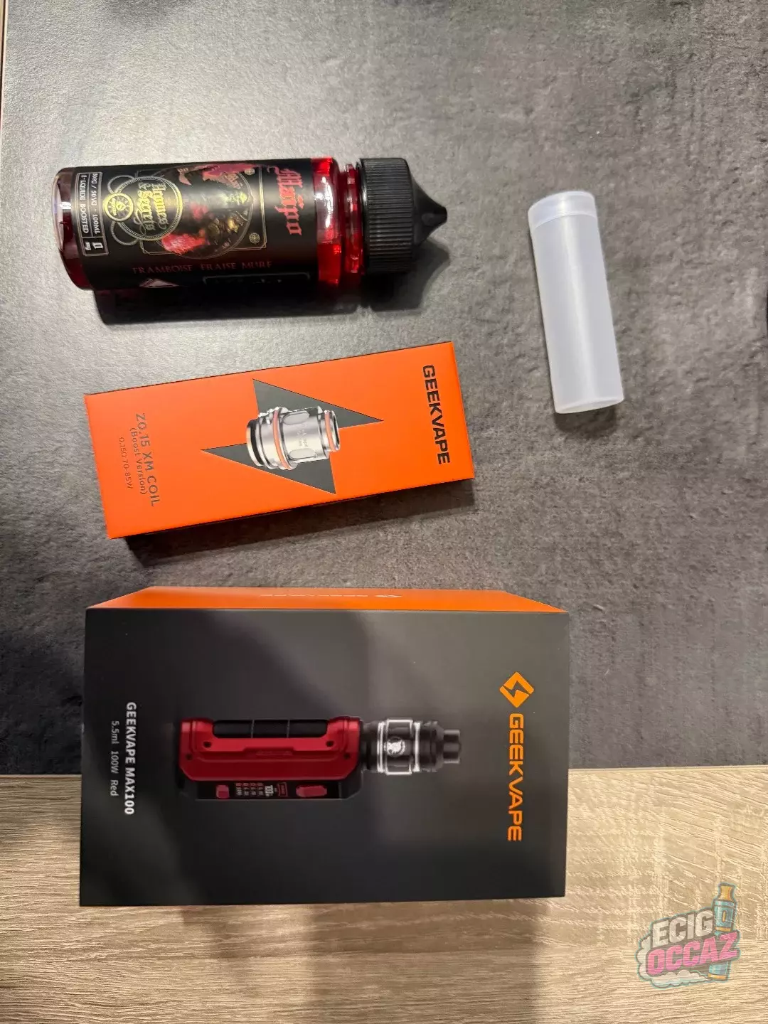 Kit GeekVape Max 100 avec un accu + 1 boîte de résistance neufs et goût
