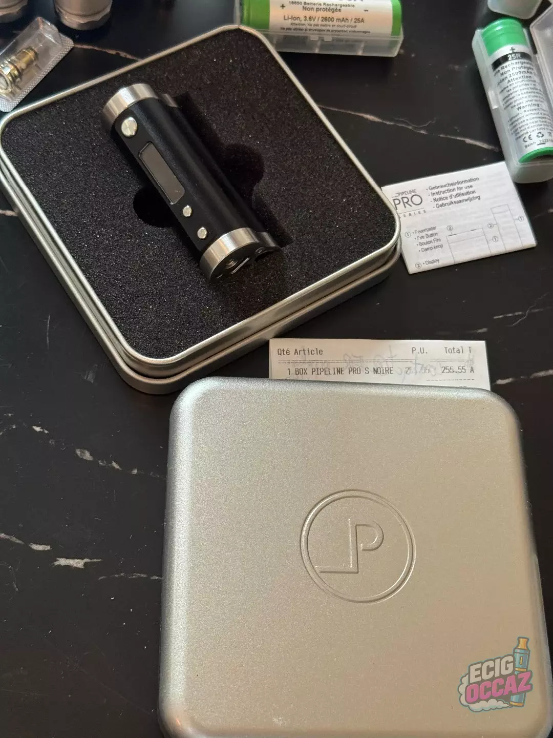 Pipeline Pro S noire + Taifun GTC + accu VTC6+ – Très bon état