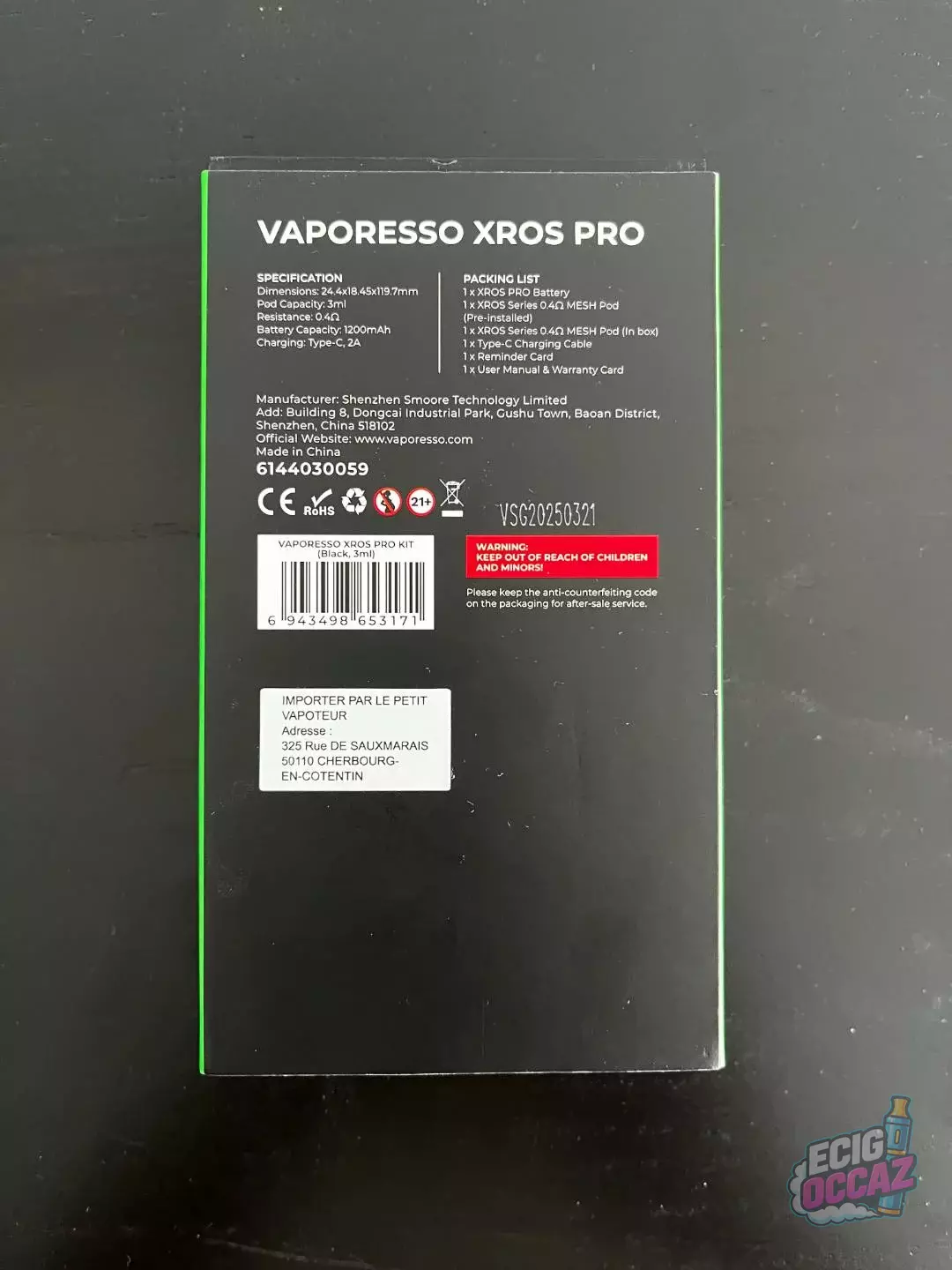 Vaporesso Xros Pro 1200 mAh – Neuf