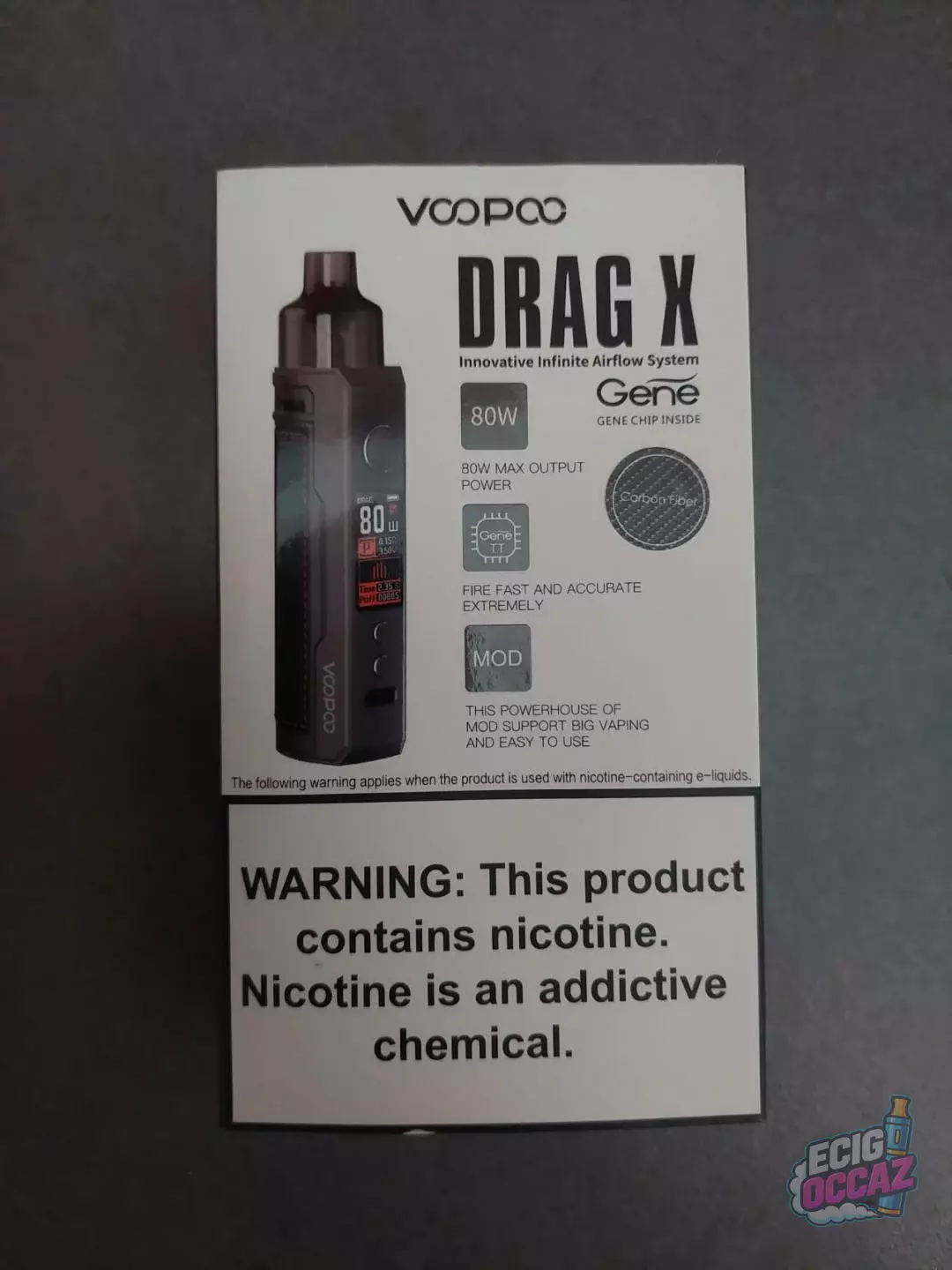 KIT Voopoo Drag X 80W Carbon Fiber – Quasi neuve