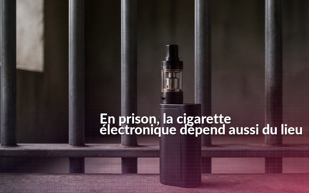 Cigarette électronique devant les barreaux d’un établissement pénitentiaire