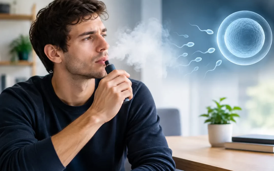 Illustration IA : Le vapotage a-t-il des conséquences sur la fertilité des hommes ?