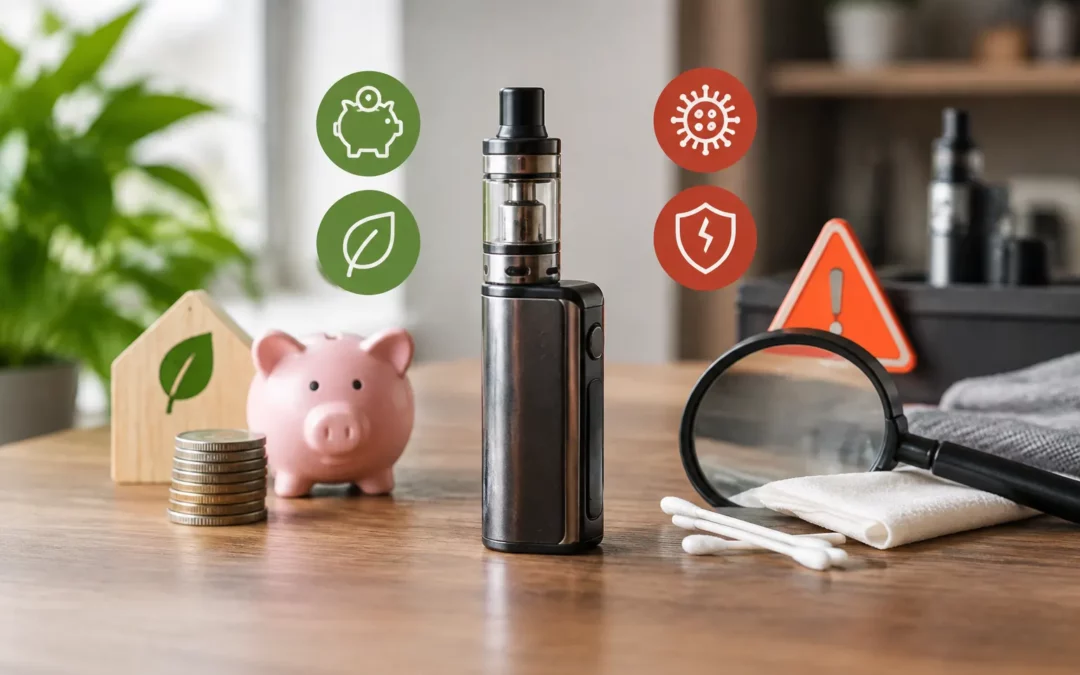 Illustration IA : Les bienfaits et les risques d'opter pour une cigarette électronique d'occasion