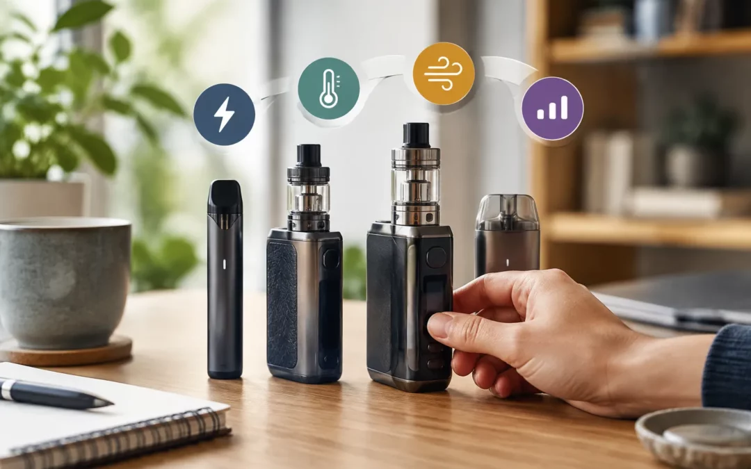 Illustration IA : Modes de vape : comment choisir le réglage idéal pour votre cigarette électronique ?