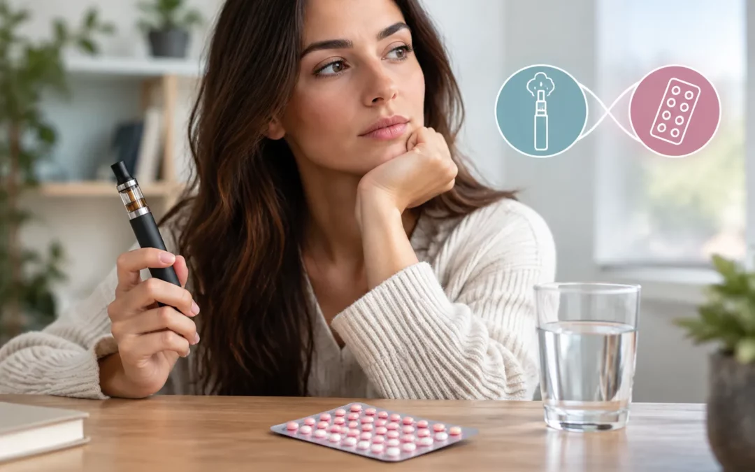 Illustration IA : Tout ce que vous devez connaître sur l'association entre cigarette électronique et contraceptif oral