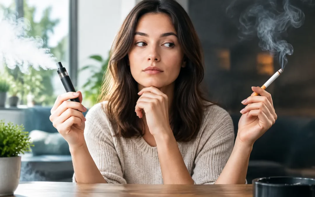 Illustration IA : Vapoter ou fumer : comprendre les distinctions
