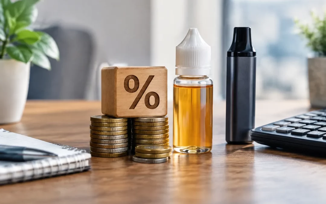 Illustration IA : Vers une nouvelle taxe sur les liquides de vapotage : quel impact pour les vapoteurs ?