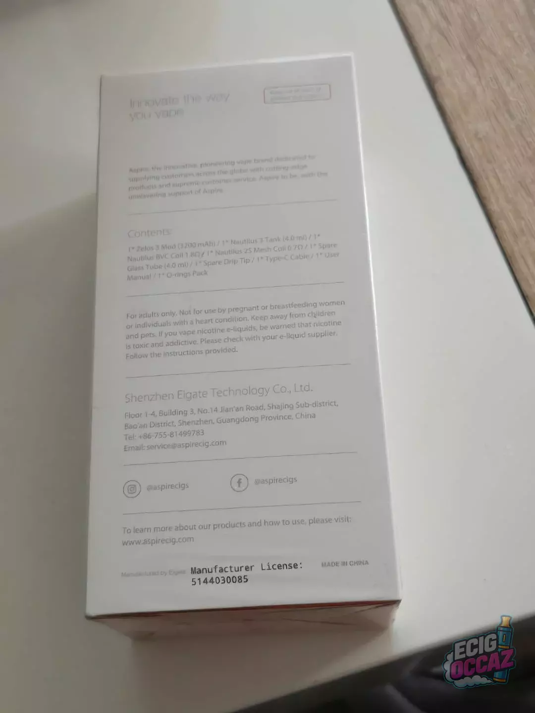 Kit Aspire Zelos 3 neuve