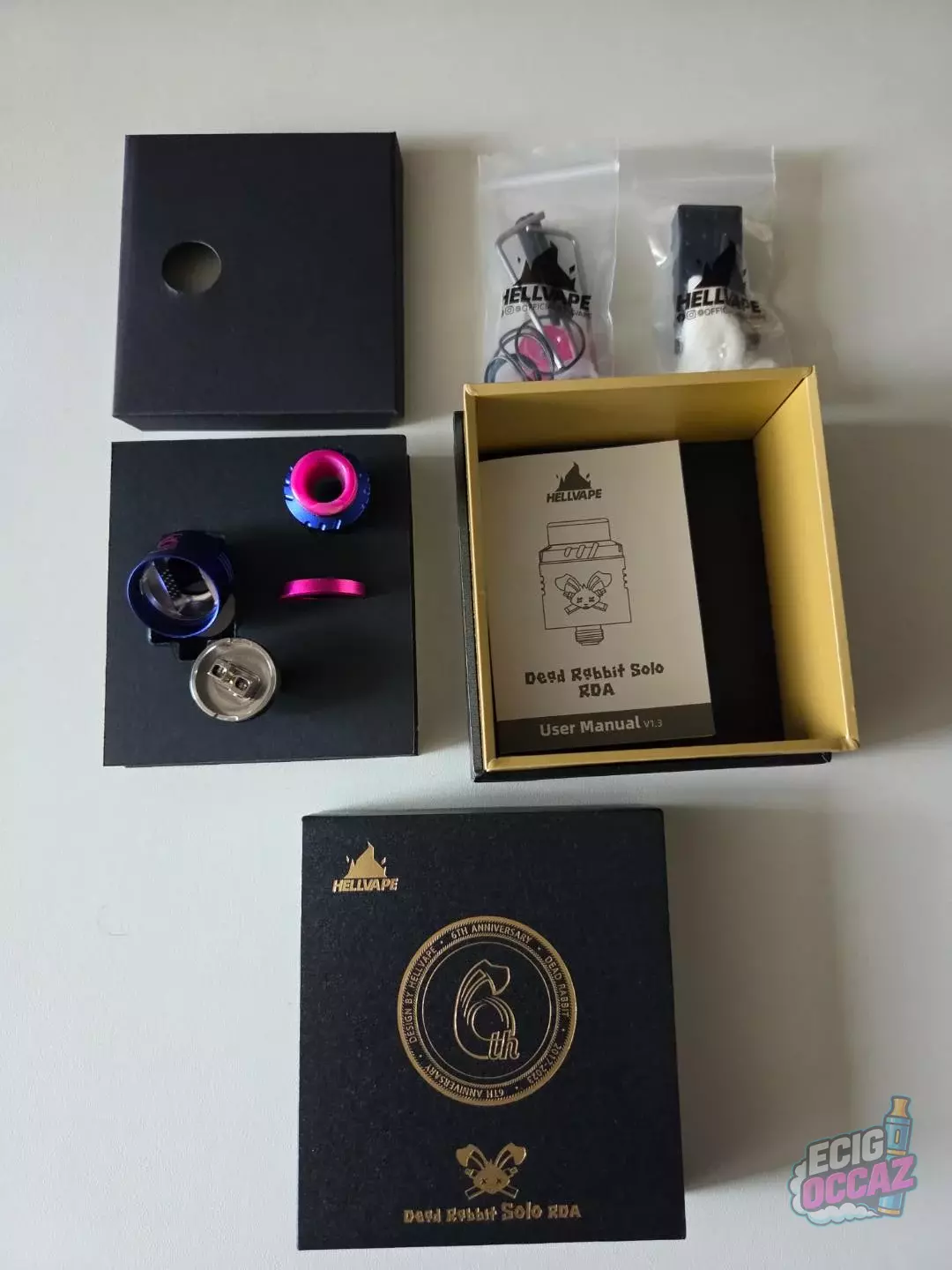 Dripper Dead Rabbit Solo RDA Hellvape Édition 6th Anniversary Blue/Purple