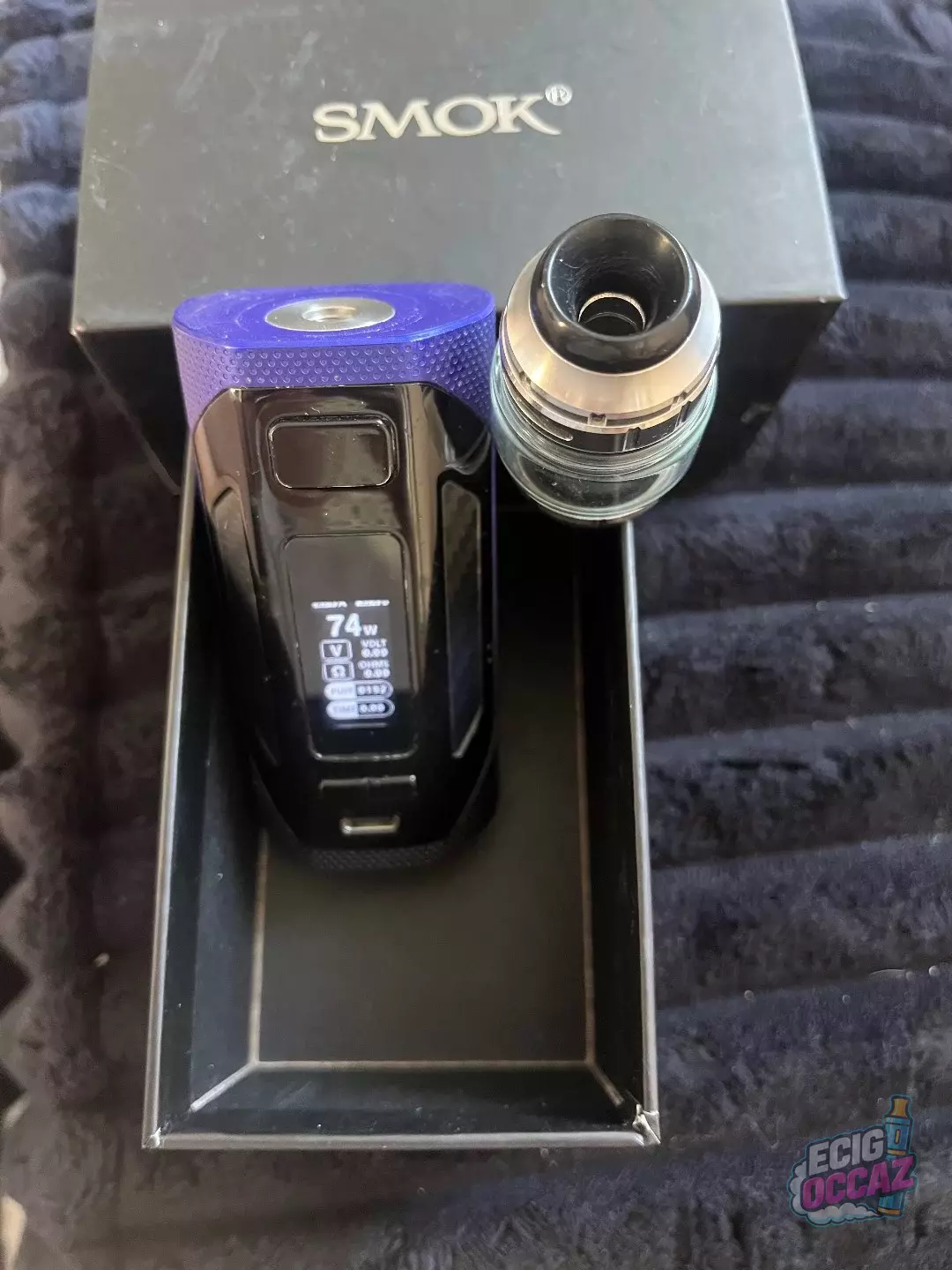 Kit SMOK Rigel 230W – Noir / Violet – Boîte d&rsquo;origine