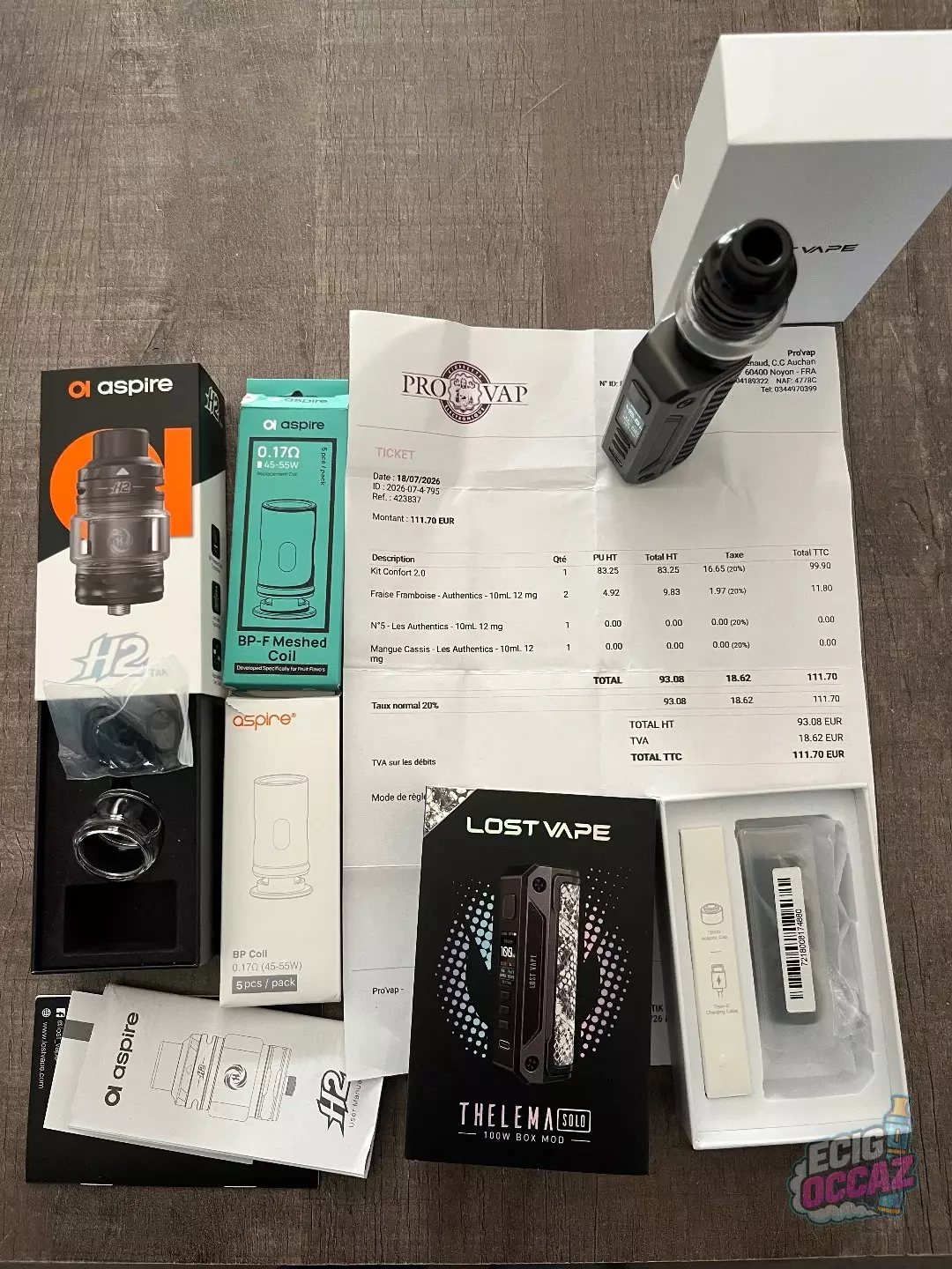 Thelema solo 100w Lost vape/H2/9 resistances