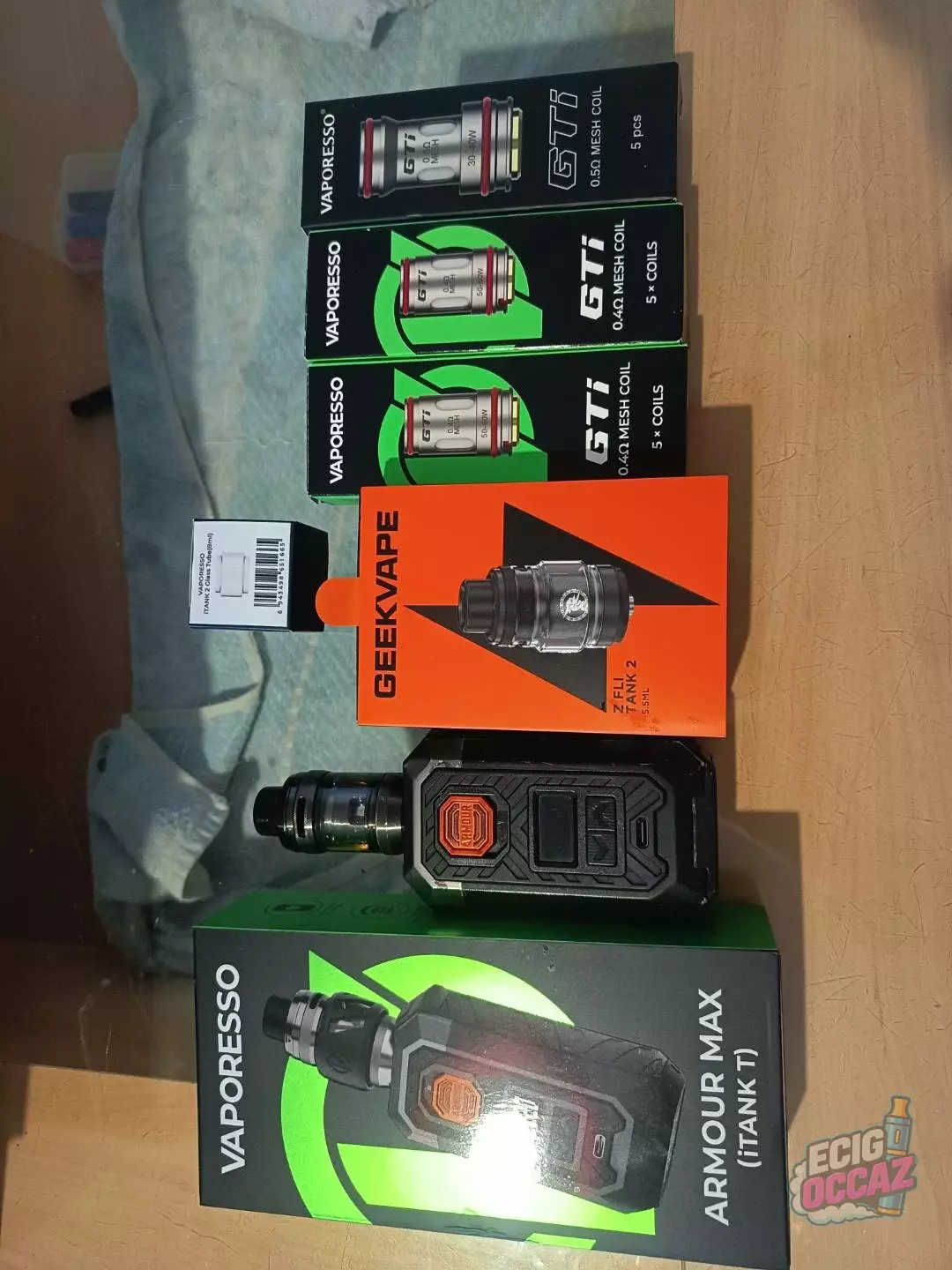 Vaporesso armour max (iTANK T) avec stock consommables