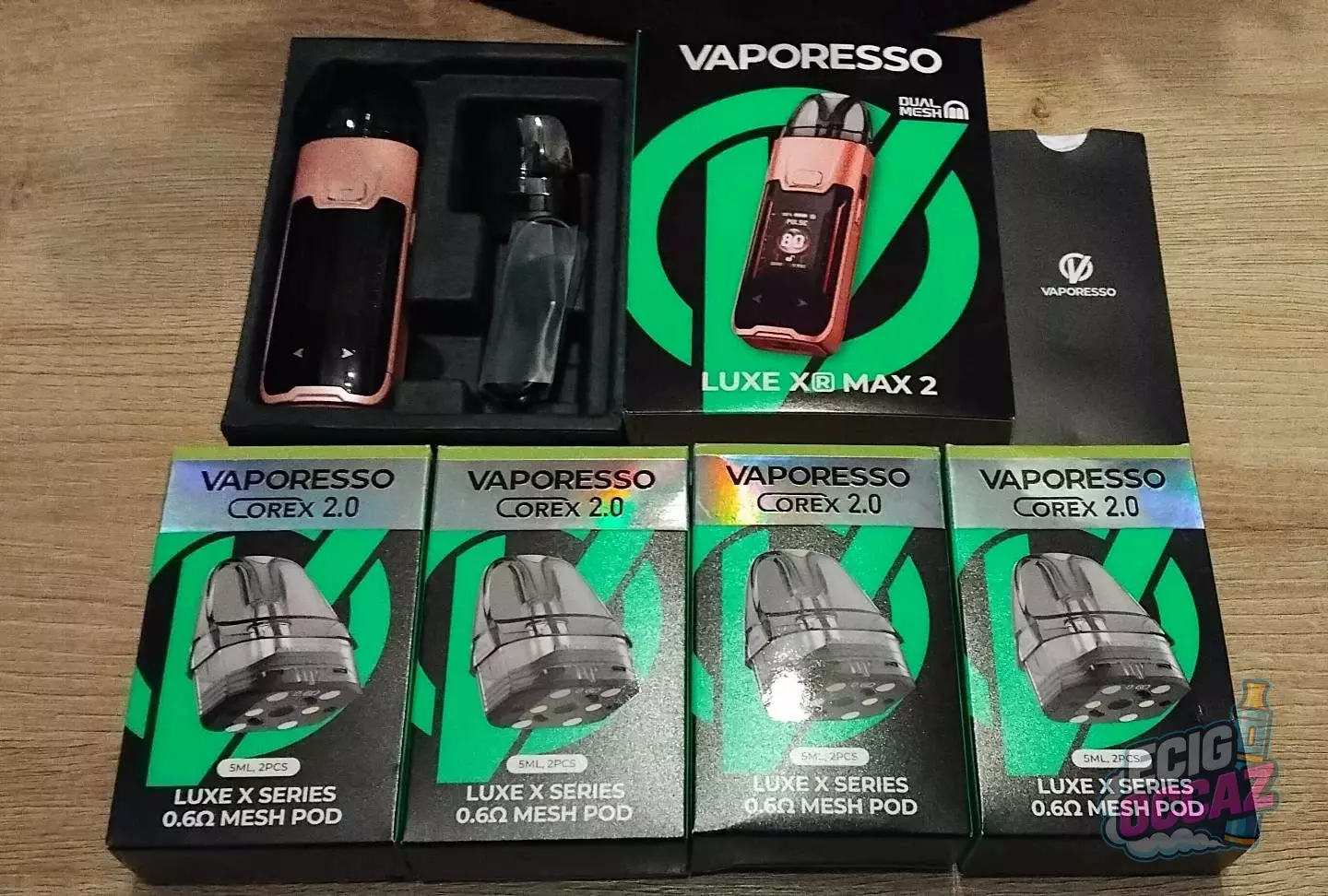 Kit Vaporesso LUXE XR MAX 2 (État Neuf) + 7 Pods/Résistances Corex 2.0 (0.6Ω)