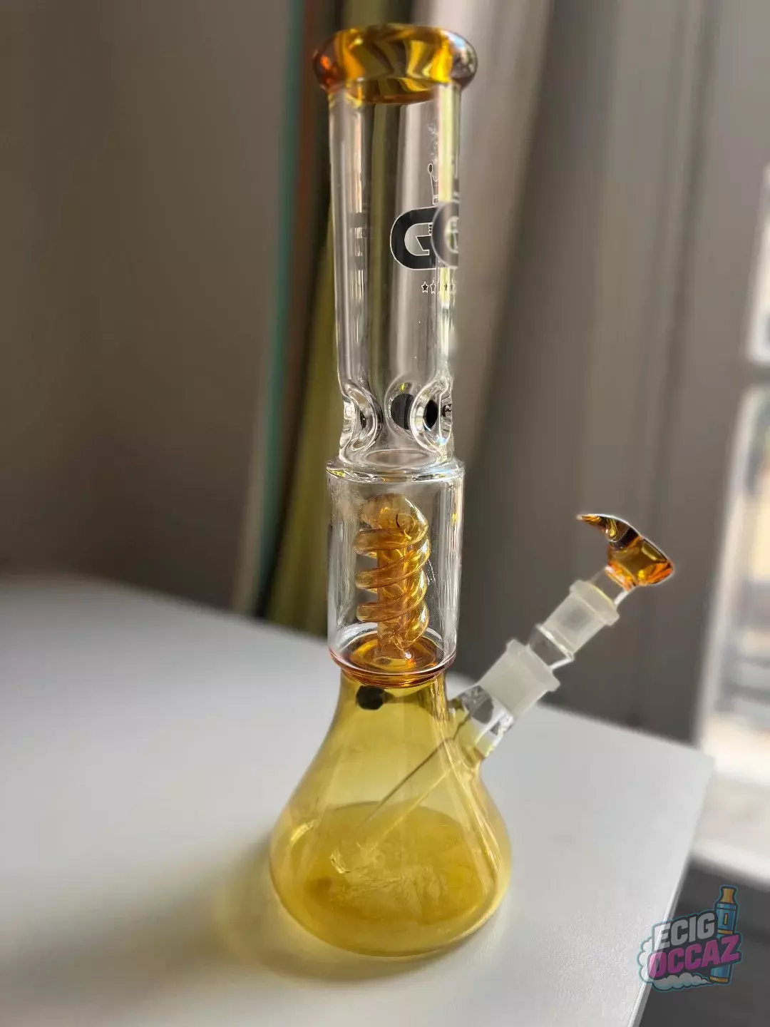 Bang Grace Glass ambré – percolateur spirale – modèle Beaker