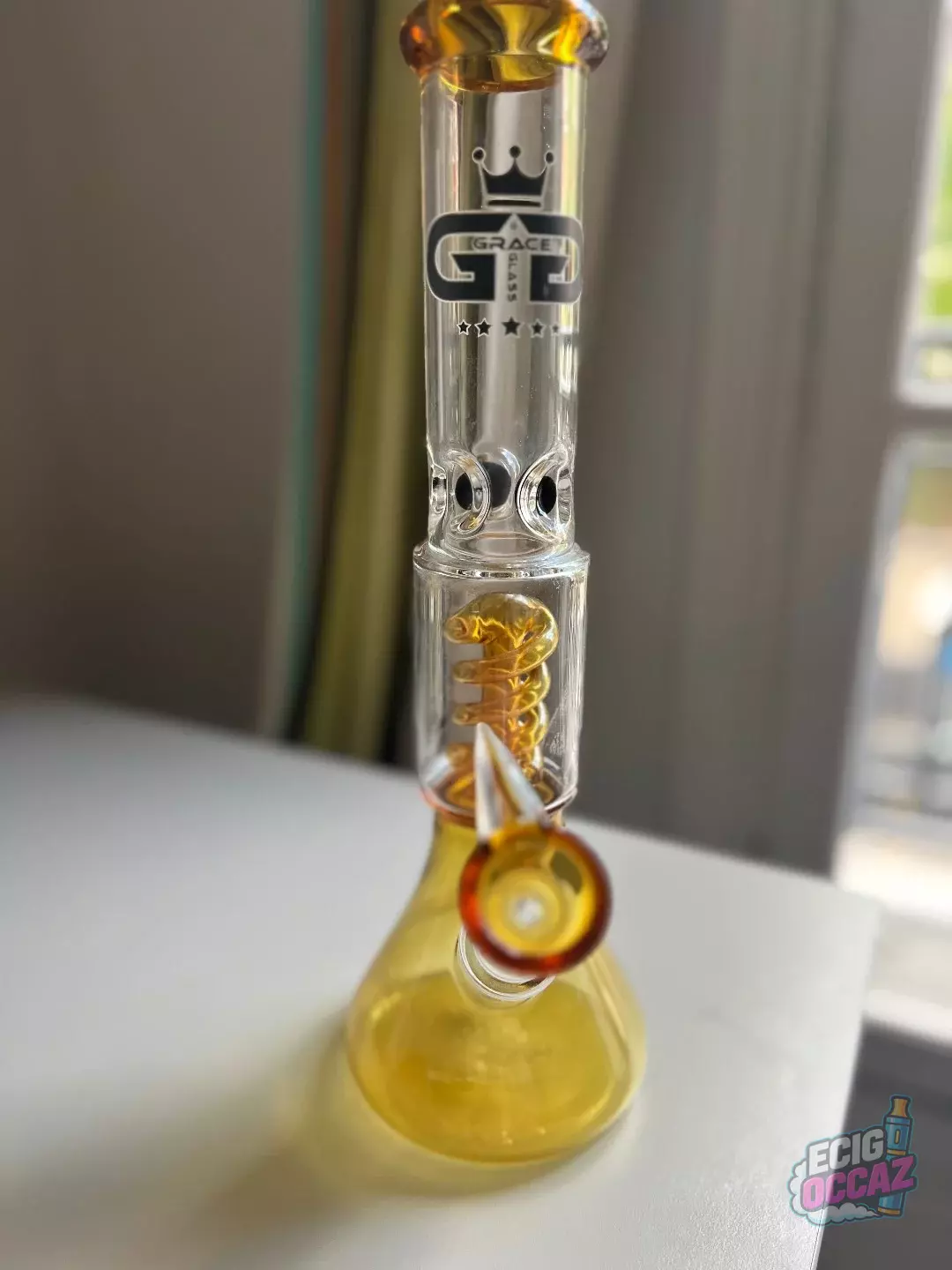 Bang Grace Glass ambré – percolateur spirale – modèle Beaker